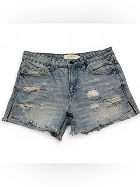 Hidden LA Blue High-Rise Cut Off Distressed Denim Shorts Womens Size Small